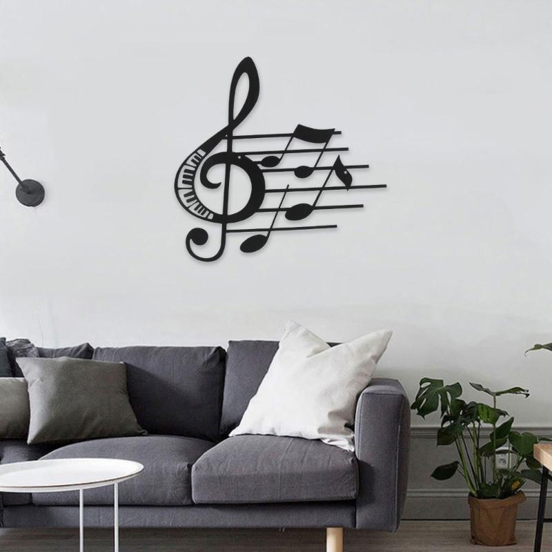 Music Notes Wall Decor Metal Music Notes Wall Music Theme Note Decor Hanging Sign Wall Hanger for Home Living Room Art