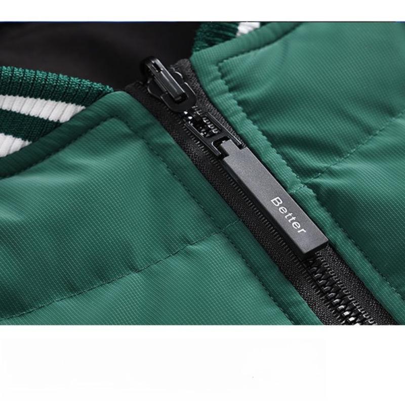 Cotton Jacket Men's Models Embroidery Color Collision Trend Loose Remove Cap Double-sided Wear Thickened Cotton Jacket Hooded Jacket