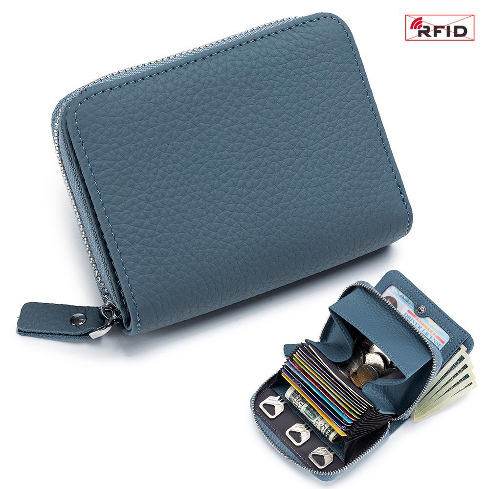 Women's Genuine Leather RFID Wallet Japanese Accordion Card Holder Stylish Multi-Functional Large Capacity Coin Purse