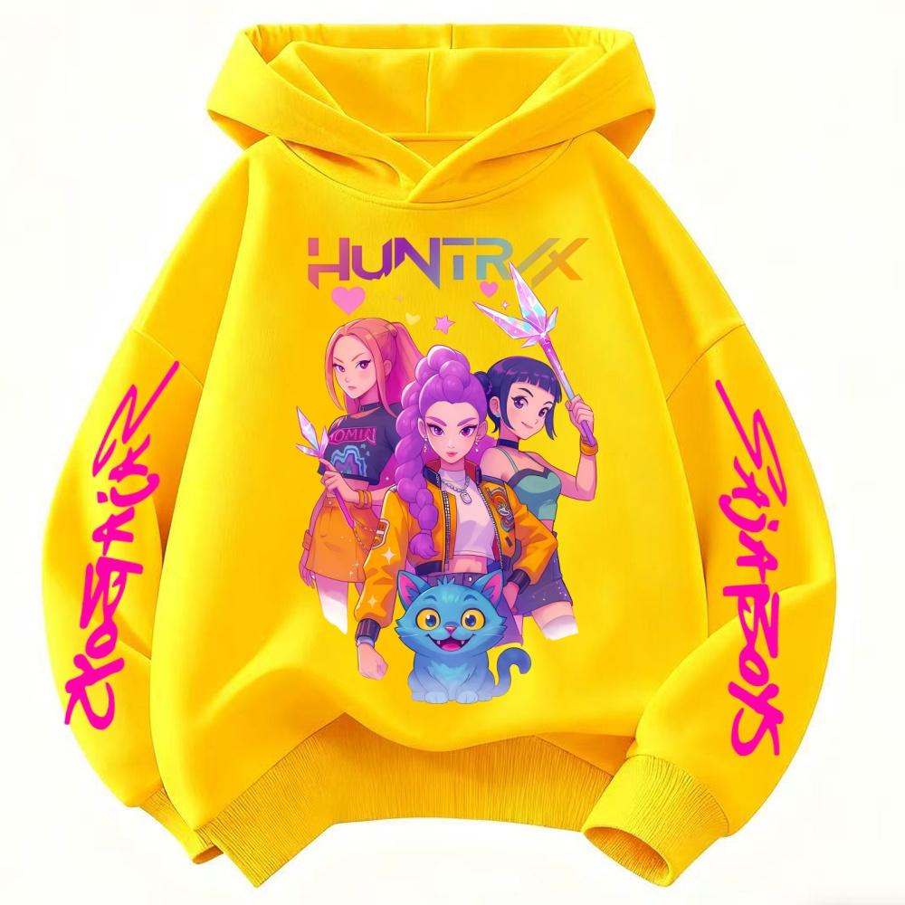 

Movie KPop Devil Hunter Rumi Mira Zoey Printed Children s Hoodie Korean Fashion Trend Street Style Casual Girls Hoodie 100