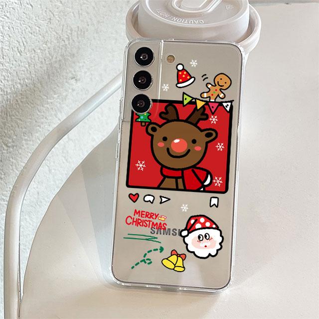 Clear Case For Samsung Galaxy S22 S20 FE S21 Plus S10 Lite S9 S8 S10e Note 20 Ultra 10 Lite 9 Phone Cover Snowman Christmas Cute