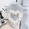 Irregular Mesh Pleated Lace Handmade Bow Heart-Shaped Decal Clothing Cloth Sticker Corsage