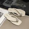 Flat-bottomed flip-flops for women's outer wear summer 2025 new French evening breeze niche toe beach sandals