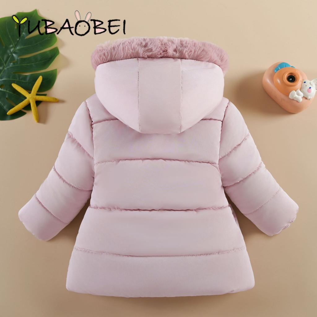 Infants Winter Parkas Girls Down Coats Thickened Fashion Cotton Padding Jacket Hooded Outwear for Baby
