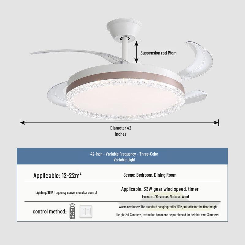 2026 New Model Flush Mount Ceiling Fan with Integrated Light for Living, Dining & Bedroom