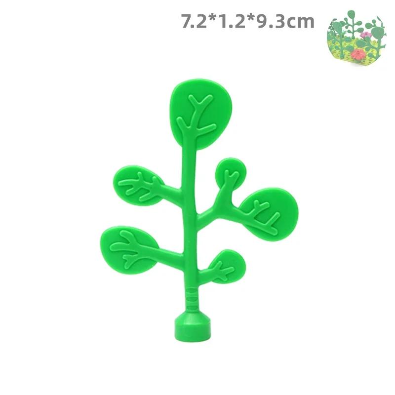 Große Bausteine Outdoor Wald Pflanzen Serie Blume Gras Baum Bauernhof Schmuck Zubehör Kompatible Szenen Spielzeug Kinder Bausteine