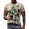 Graffiti Art Graphic T-Shirts Funny Animal 3D Print Men's Round neck Short Sleeve T-Shirts