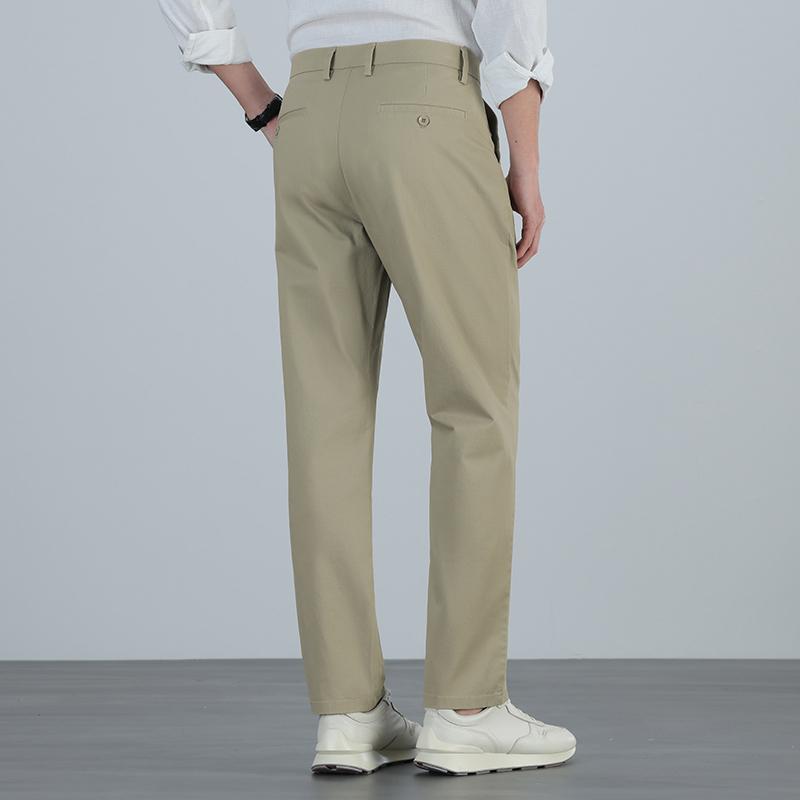 Cotton casual pants men's summer thin cotton elastic men's pants 2026 new model machine washable, no ironing, easy to maintain trousers