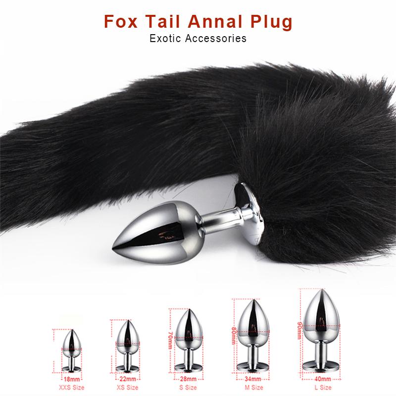 Sex Toys For Women 5Sizes Metal Butt Plug Fox Tail Intimates Accessorie Bdsm Anal Extender Dilator Erotic Games Goods For Adults