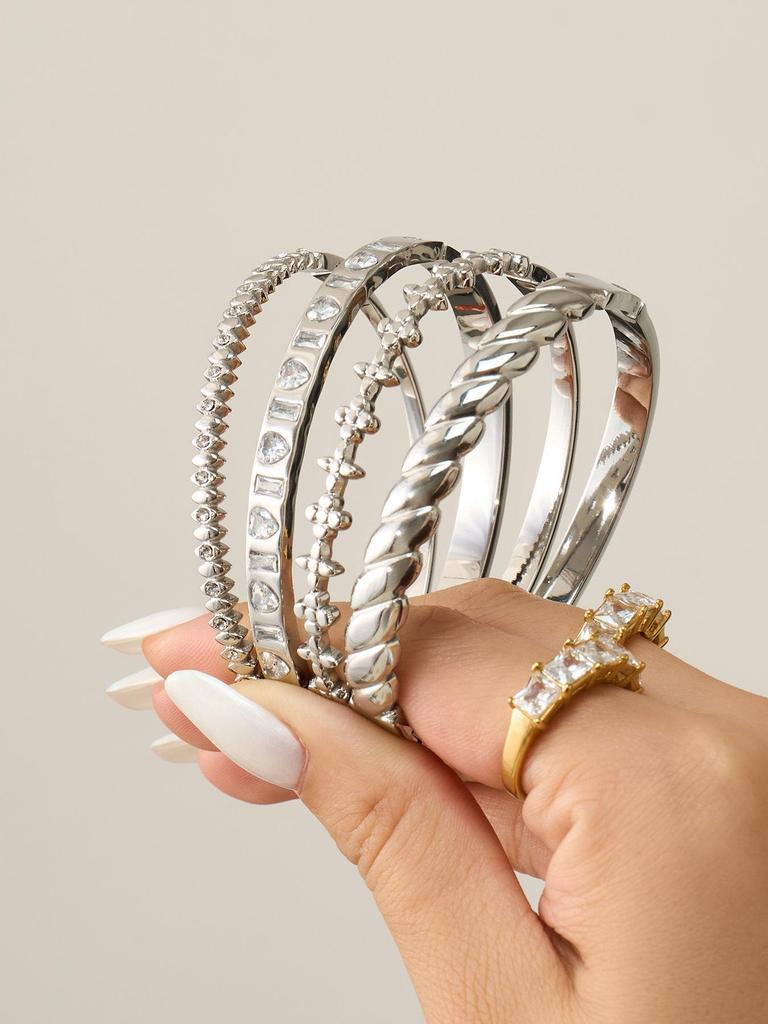 Elegant Dames Volledig Diamanten Armband in 18K Verguld Roestvrij Staal – Veerkrachtig, High-End Ontwerp