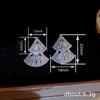 Shiny stud earrings for women, movable triangular geometric design, fashionable niche jewelry