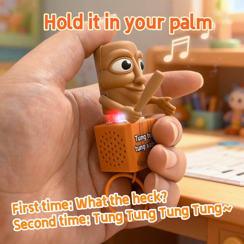 Tung Tung Tung Sahur Fidget Keyboard Clicker Keychain Stress Toy Anxiety Relief Toy With Sound And Light Stress Relief Toy