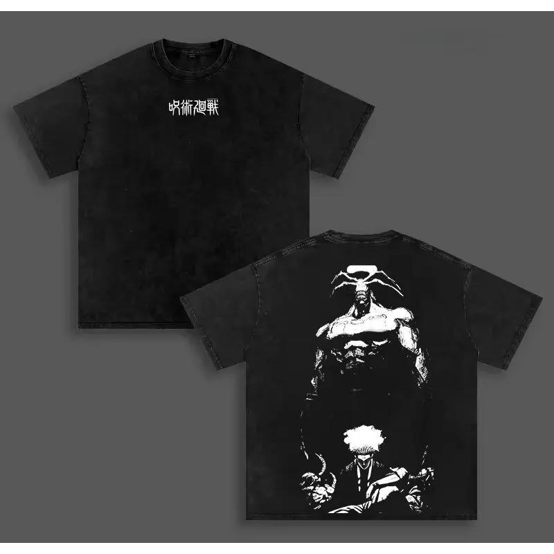 

Ryomen Sukuna Jujutsu Kaisen T-shirt Anime Printed Washed Y2k T Shirt Summer Casual Short Sleeve Cotton Tees Tops Men s Clothing S