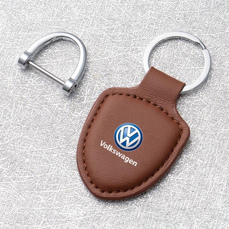 PU Leather Car Styling Emblem Key Chain Ring For VW Golf 6 7 8 4 5 MK4 MK5 MK6 MK7 B6 GTI Amarok T5 Phaeton Teramont ID3 Tiguan XV9