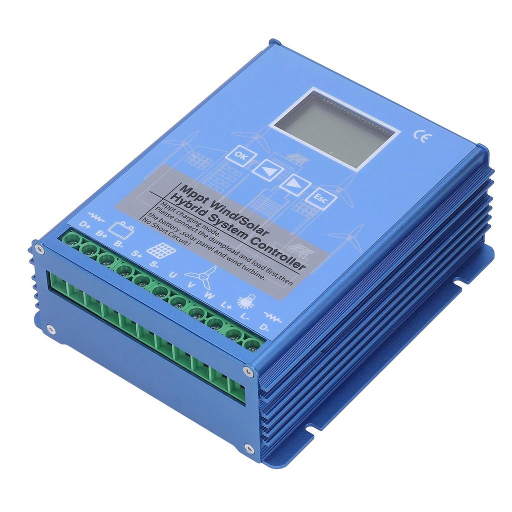 Controler hibrid solar eolian MPPT Boost Incarcare 12V 24V Baterie cu acid litiu cu Bluetooth Albastru