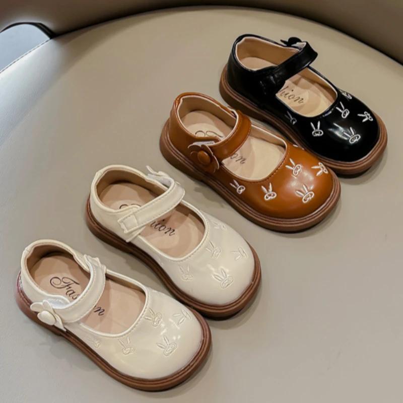 Girls Shoe Soft Sole School Shoes for Children Fashion Leather Shoes Designer Kid Princess Shoes Sneakers Chaussure Enfant Fille