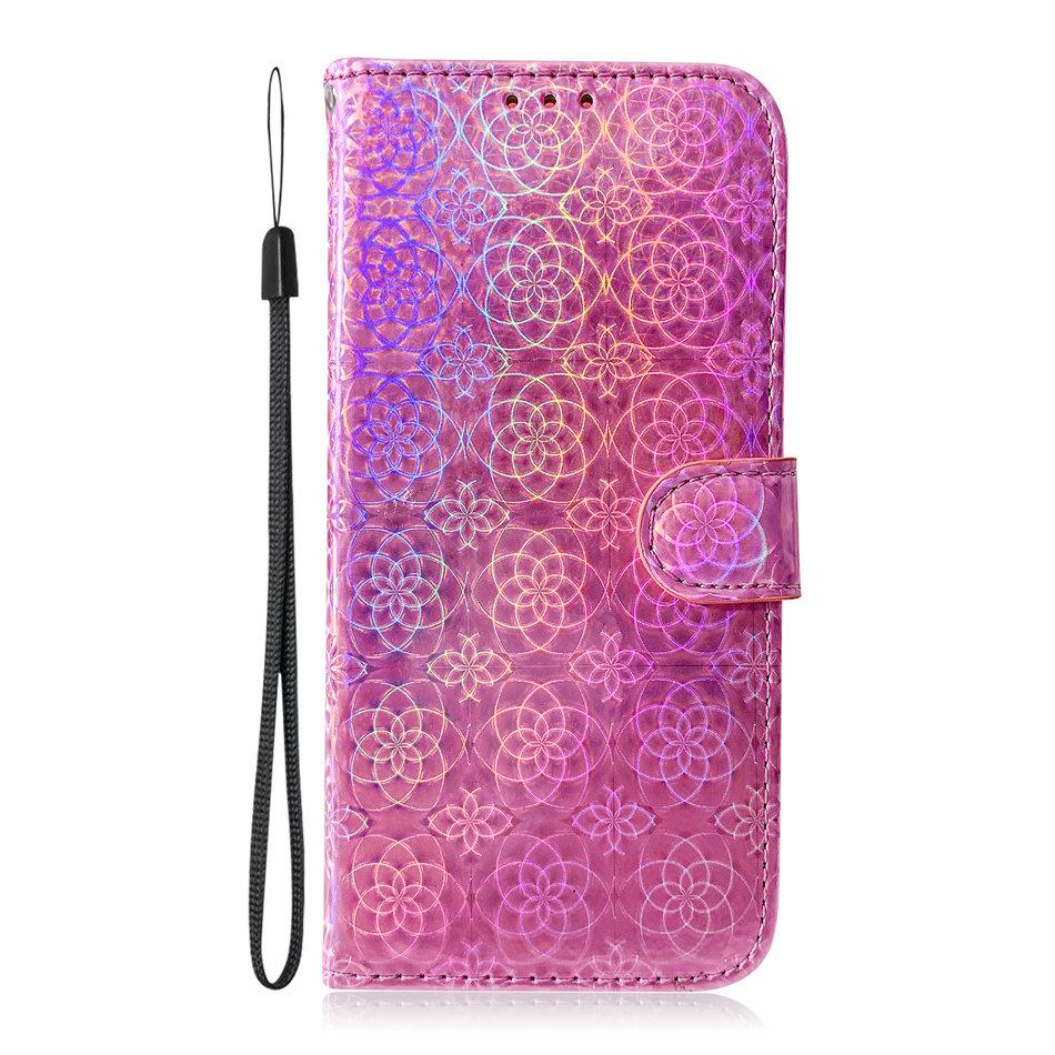 

Shining Flip Case For Samsung Galaxy A03 Core A21S A51 A42 A12 A32 A52S A52 A02S S21 S20 FE Plus Ultra 5G Wallet Card Cover D26F For A02S EU розовый