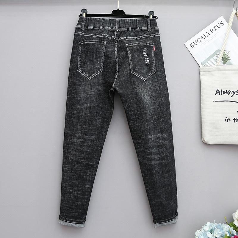 Jeans in großen Größen Jeans mit schmalem Bein Lockere Haremshose für Damen Neun-Minuten-Hose Hose mit hoher Taille Jeans in Übergröße mit Karottenhose mit bequemer Taille