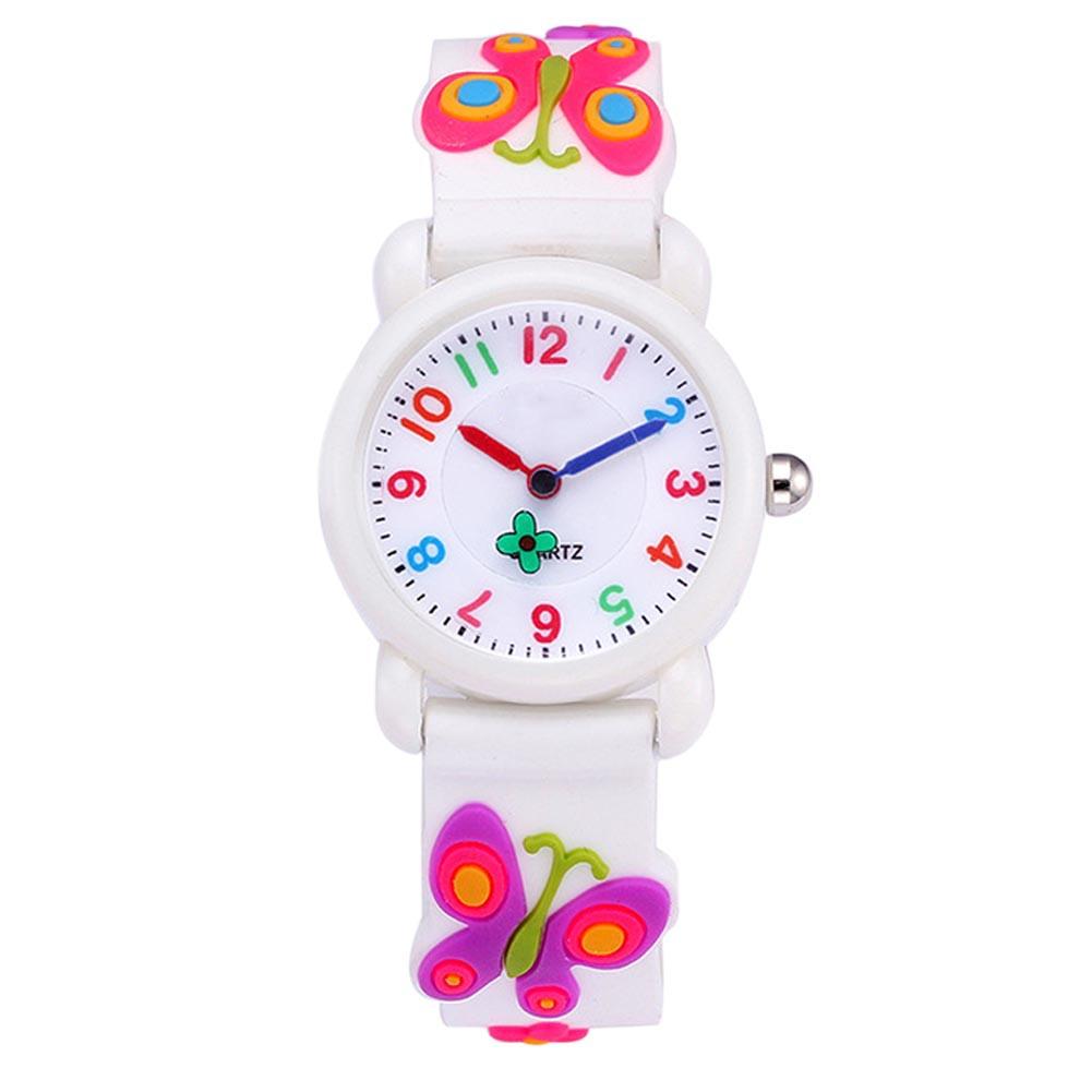 3D Lovely Cartoon Butterfly Watch for Kids Waterproof PVC Watch for Girl and Boy