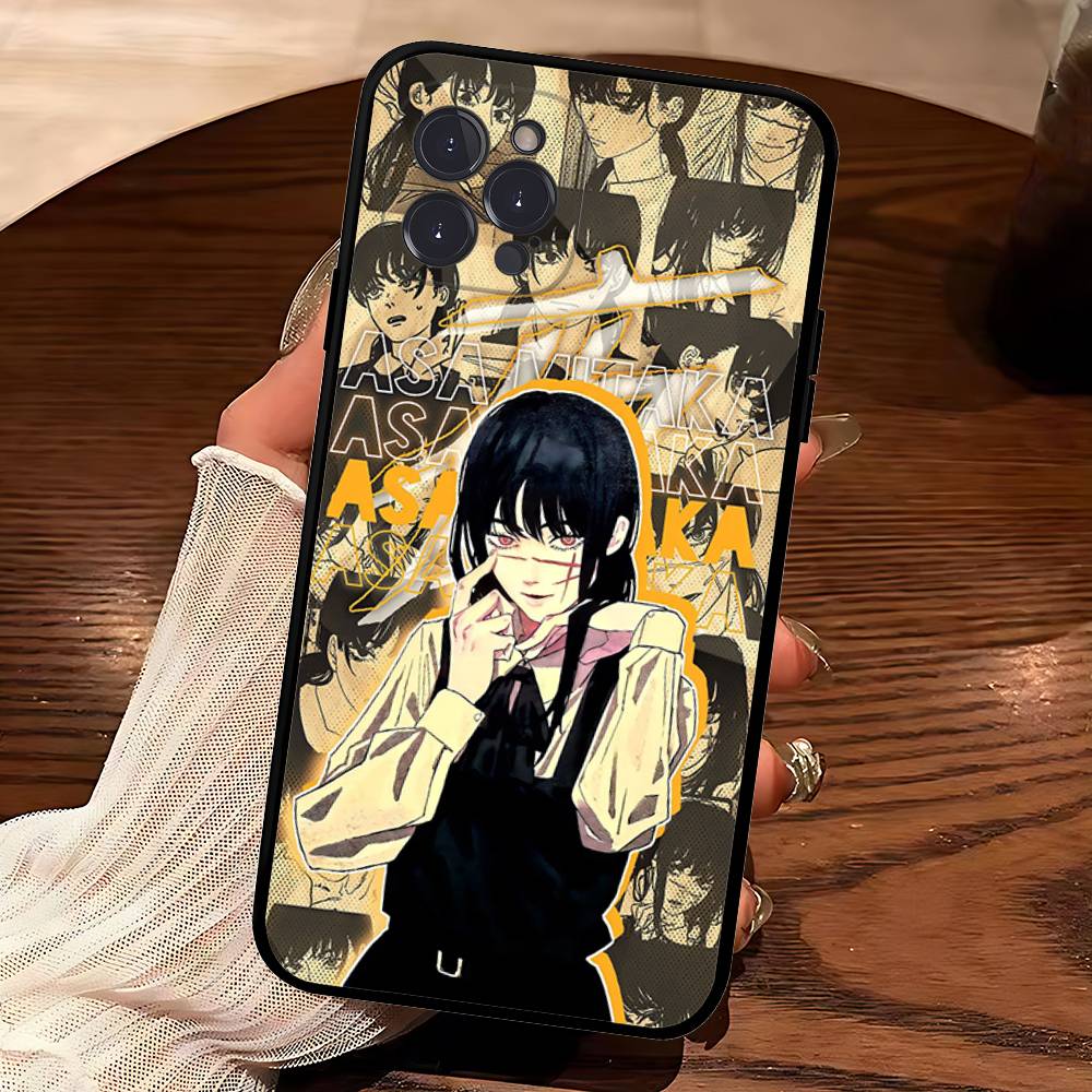 Asa Mitaka Chainsaw Man Anime Manga Phone Case For Iphone 16 15 17 13 14 12 11 Pro Max Plus Black Shell Cover Case