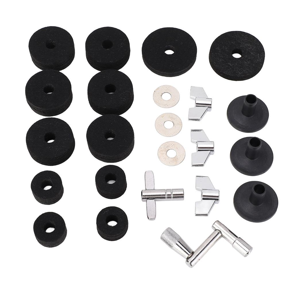 23 Stück Becken Ersatzzubehör Rutschfest 2,5cm 4cm 5cm Filzpads Trommelbecken Hülsen Muttern