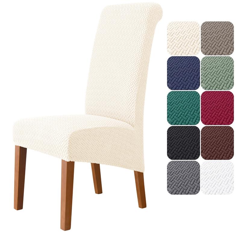 Jacquard Dining Chair Cover Stretch Universal Size Cheap Chairs Seat Covers With Back for Wedding Home Cafe Party Banquet