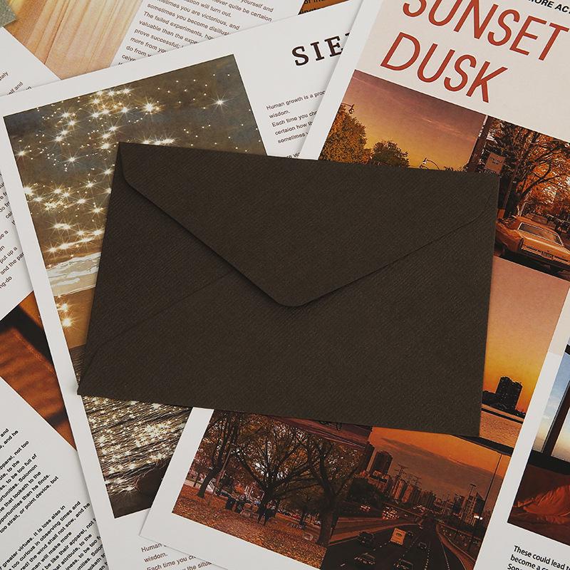 Retro Linen Texture Love Letter Set: Western Style Triangular Envelopes with Specialty Storage