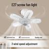 Modern Cross-Border LED Folding Leaf Lamp for Home Bedroom: E27 Screw Base, Crystal Design, Detachable Fan Blades