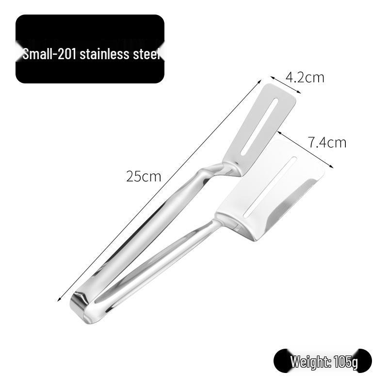 304 Stainless Steel Multi-functional Kitchen Tongs & Fish Spatula for BBQ, Steak, Bread, and More
