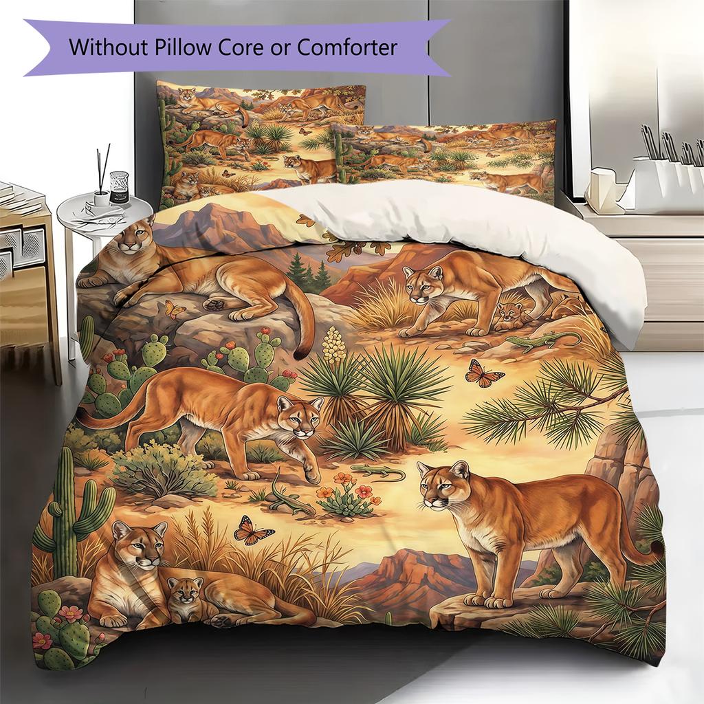 Retro Ölgemälde Tiere Muster Bettwäsche, Steppbett Set Bettbezug Kissenbezug Zuhause Geburtstagsgeschenk (1 Bettbezug + 2 Kissenbezüge, ohne Füllung)