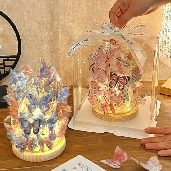 Romantic Qixi Butterfly Lamp Gift Set for Girls & Couples: Decor & Birthday Surprise