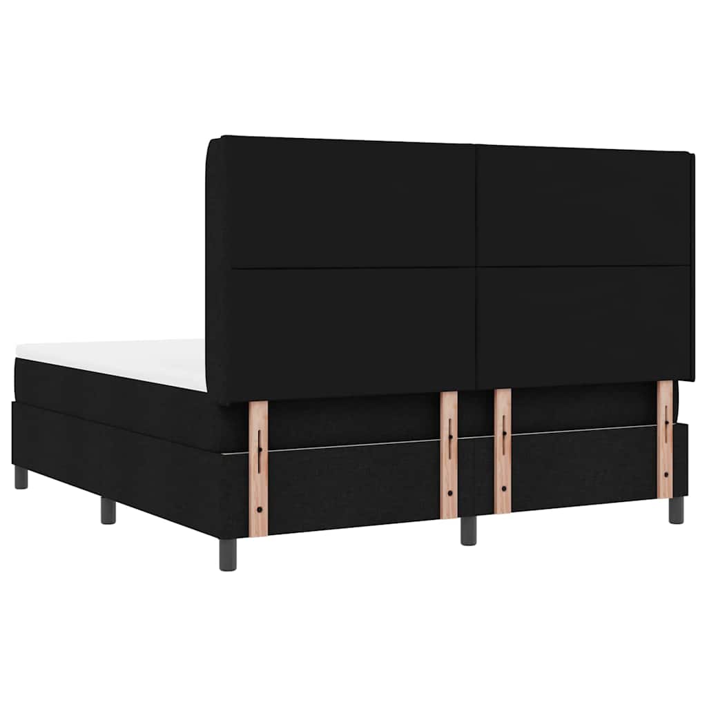 Box Spring Bed with Headboard Black 200 x 180 cm Fabric