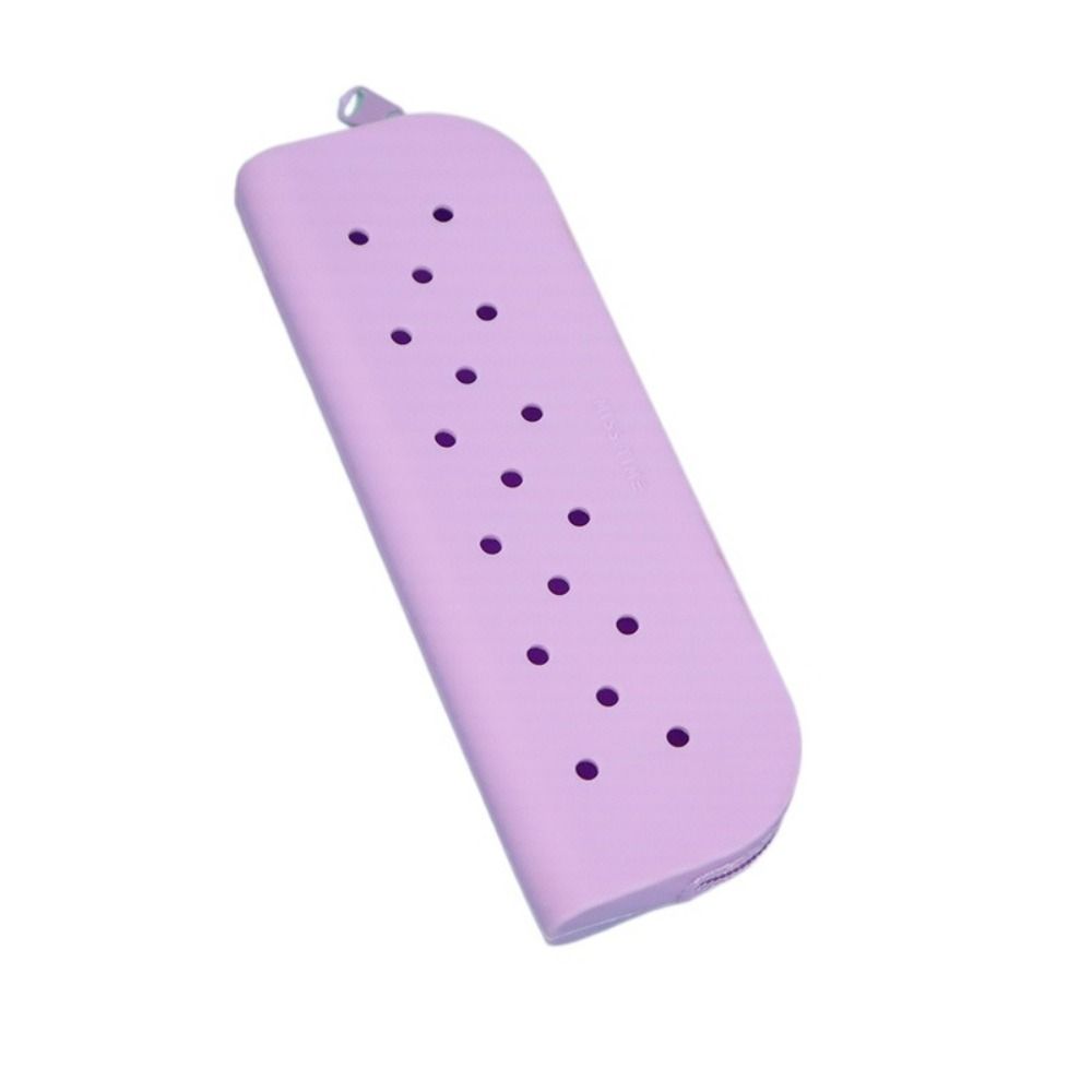Breathable Holes Silicone Pencil Case Zipper Large Capacity Stationery Storage Bag Portable Waterproof Makeup Organizer Cosmetic