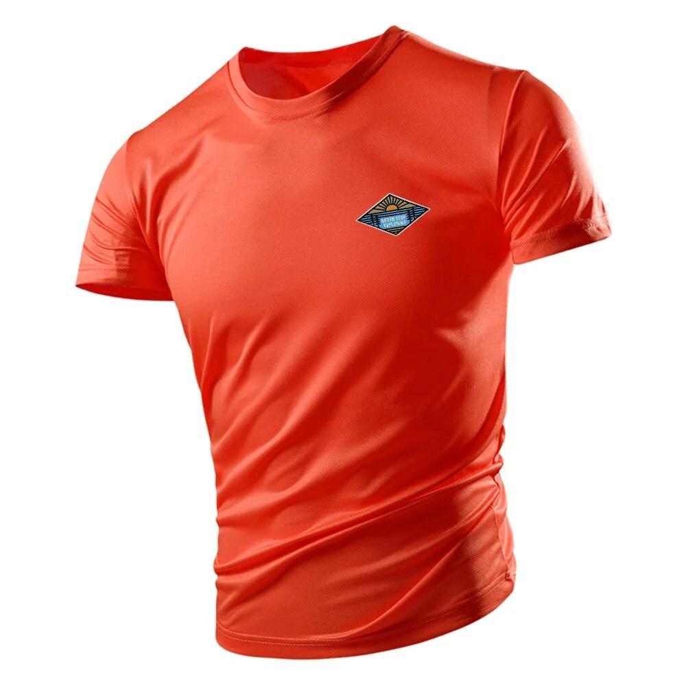 Four Seasons Fashion Adult Men'S Crew-Neck T-Shirt Creative Sunset Pattern 2d Print Breathable Quick-Drying Short-Sleeved Top