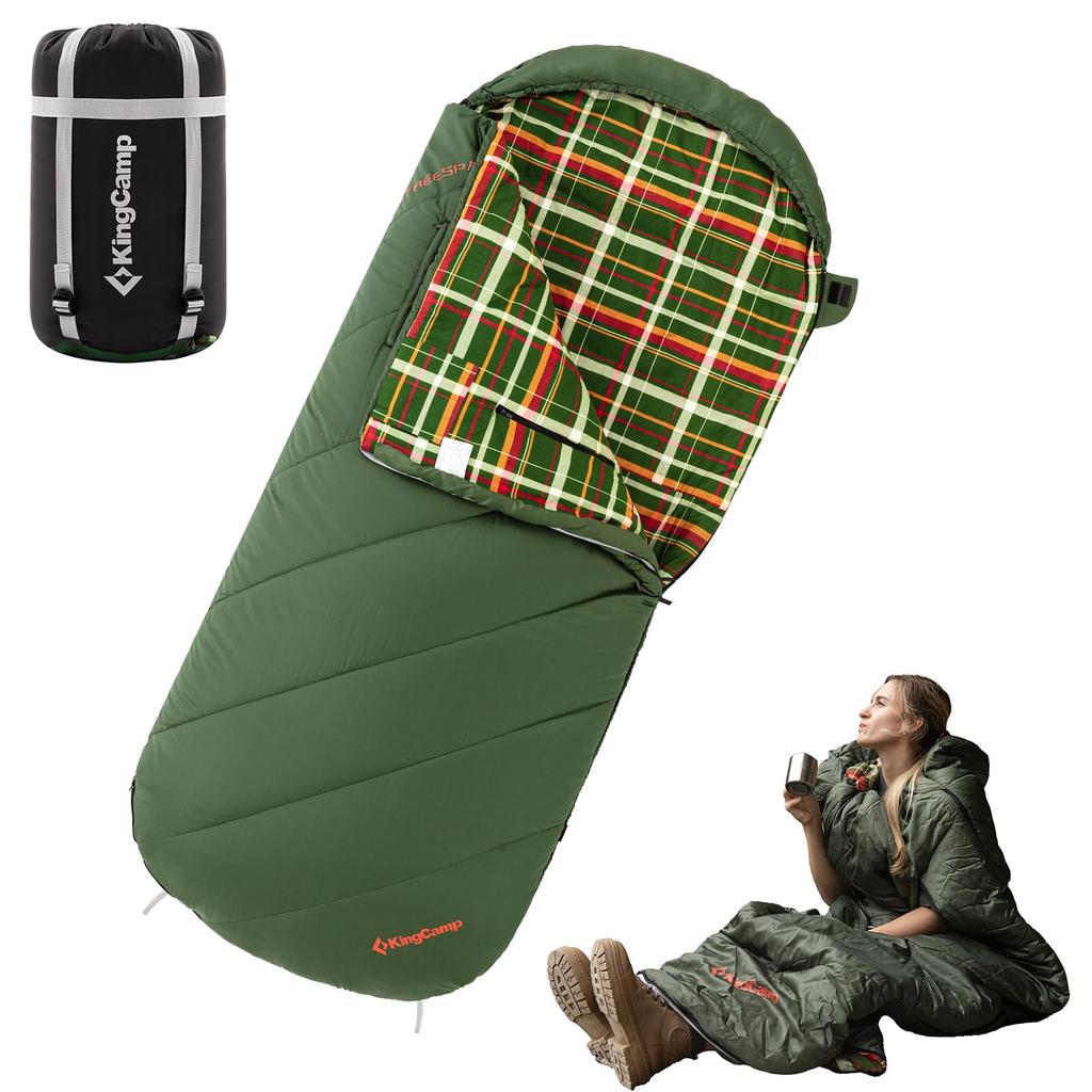 KingCamp Sleeping Wide Envelope Flannel Adult Sleep Wide Wide All Comfortable Temperature Fully Water For Sleeping in the Disaster Includes Storage