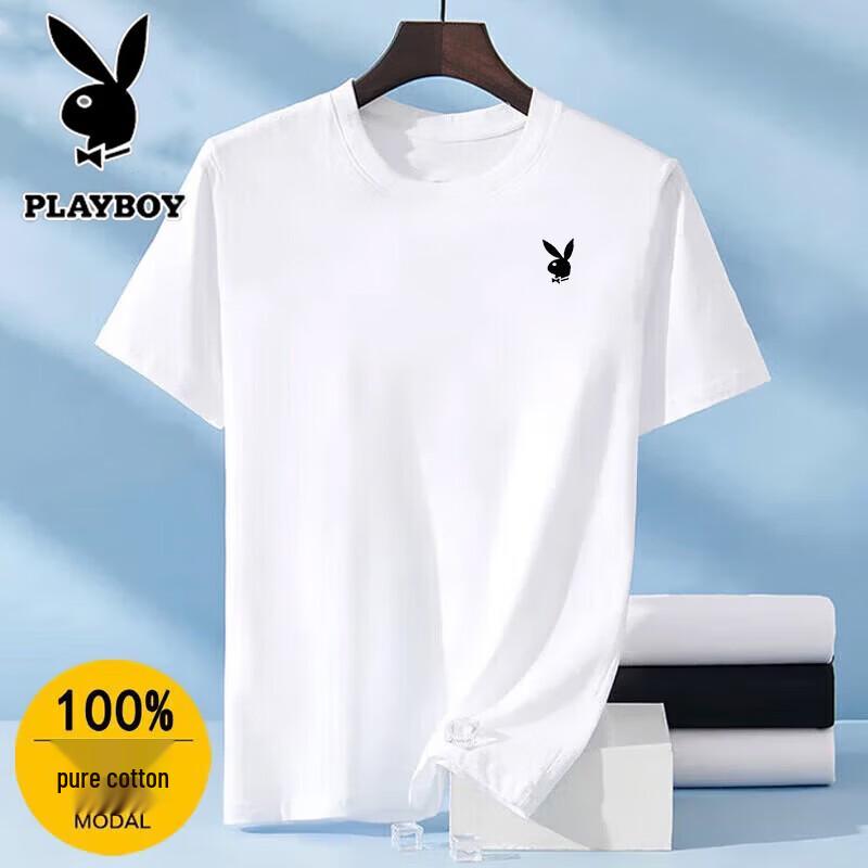 PLAYBOY Men s Pure Cotton Short Sleeve T-Shirt 3XL