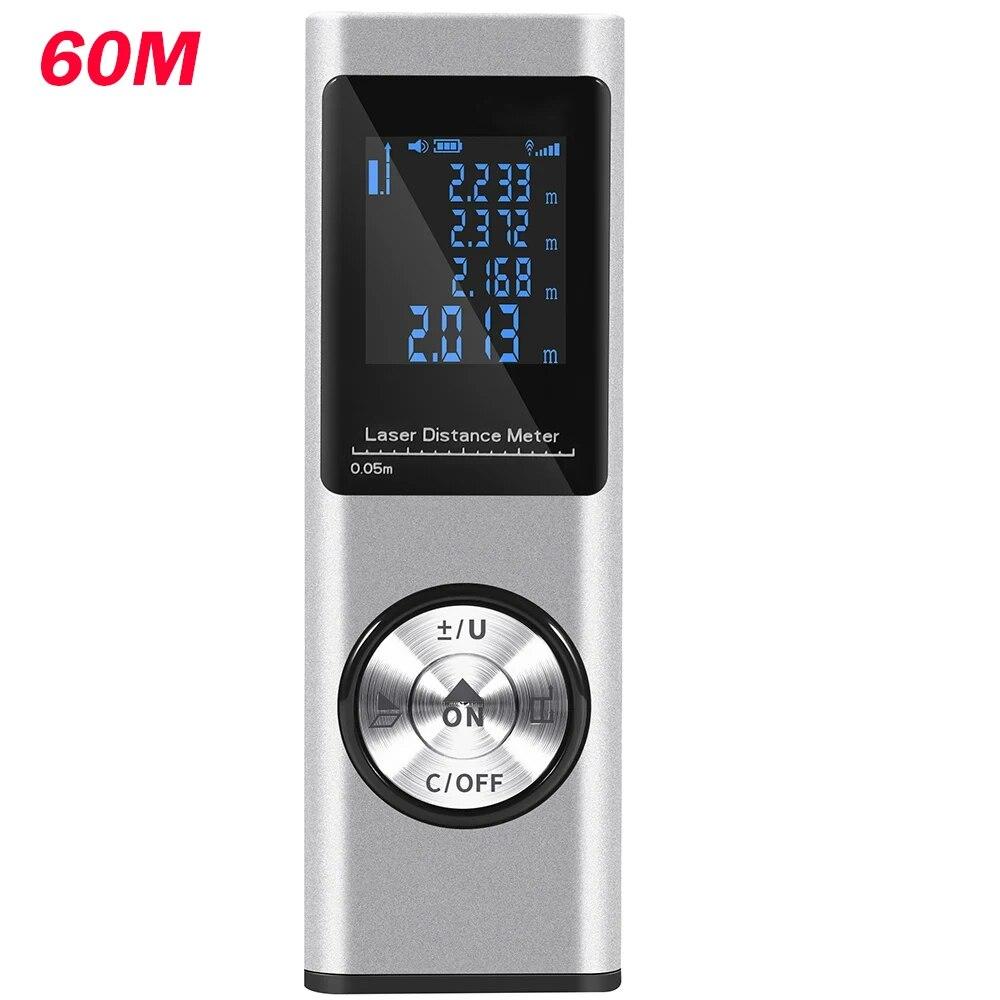 Mini Rangefinder Laser Distance Meter 40M 60M Rechargeable Digital Range Finder Area Volume Multi-angel Laser Measuring Tool