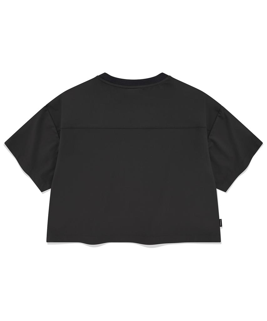 COVERNAT WOMAN Comfort String Crop T-Shirt Charcoal