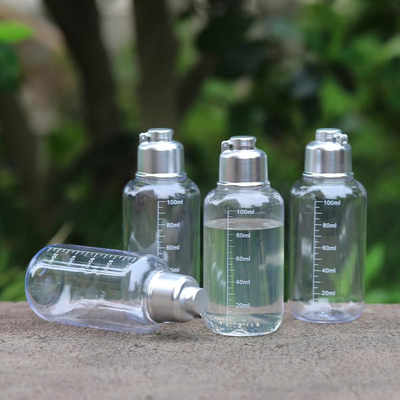1/5 Stück 100 ml Klare Angel-Aufbewahrungsflasche Mit Skala Transparente Haustierflasche Mit Deckel Versiegelter Behälter Angelzubehör