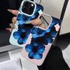Elegant Mysterious Blue Floral Phone Case For Iphone 17 Air 16 16e 15plus 14 13 12 11 Pro Max Anti-Fingerprint Protective Cover
