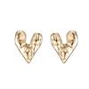 Elegant And Simple Gold Heart Shape Earrings For Women Trendy Jewelry Fashion