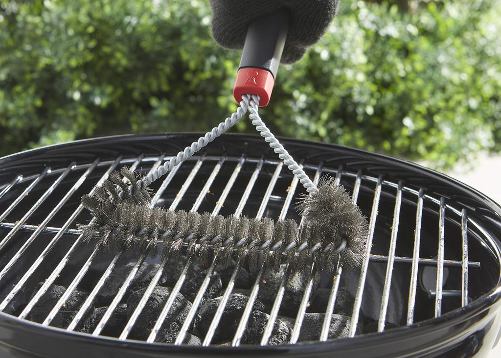Weber Grill Brush for BBQ Warranty 3-Sided 30cm, Grills, Black, Small, 2-Year