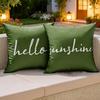 2Pcs Outdoor Cushion Covers Waterproof Throw Pillow Covers Decorative Square Pillowcases for Patio Garden Balcony Indoor Outdoor Use