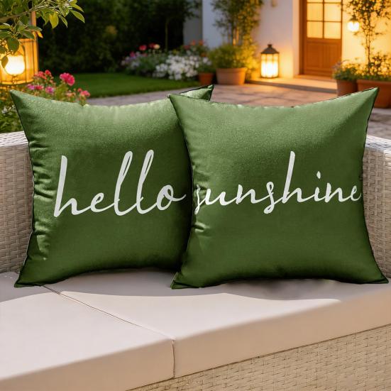 2Pcs Outdoor Cushion Covers Waterproof Throw Pillow Covers Decorative Square Pillowcases for Patio Garden Balcony Indoor Outdoor Use