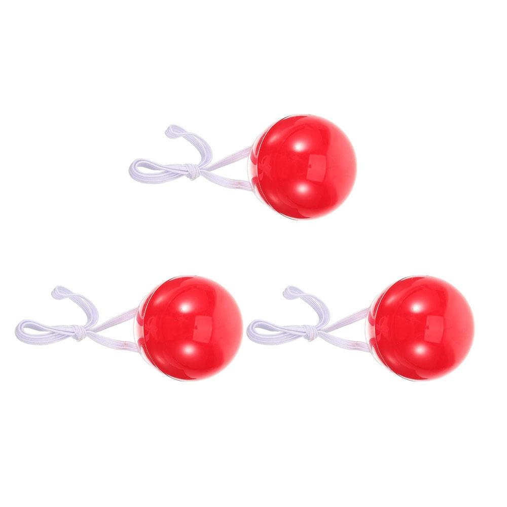 1/3/5 szt. Świecące Plastikowe Czerwone Nosa Rozświetlane Nosy Klauna Akcesoria Przebraniowe Artykuły do Występów Scenicznych na Halloween Boże Narodzenie