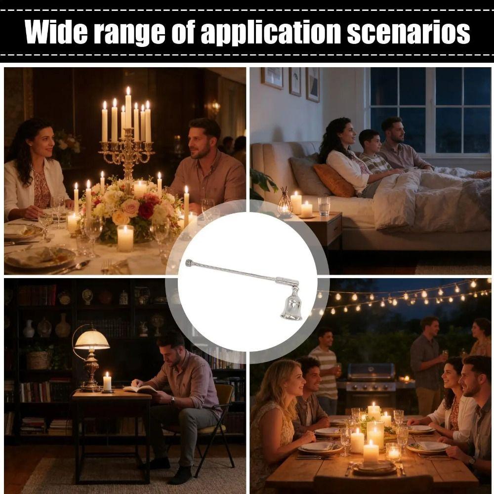Adjustable Candle Snuffer Long Handle Wick Flame Cover Decorative Candle Blower Out Living Room