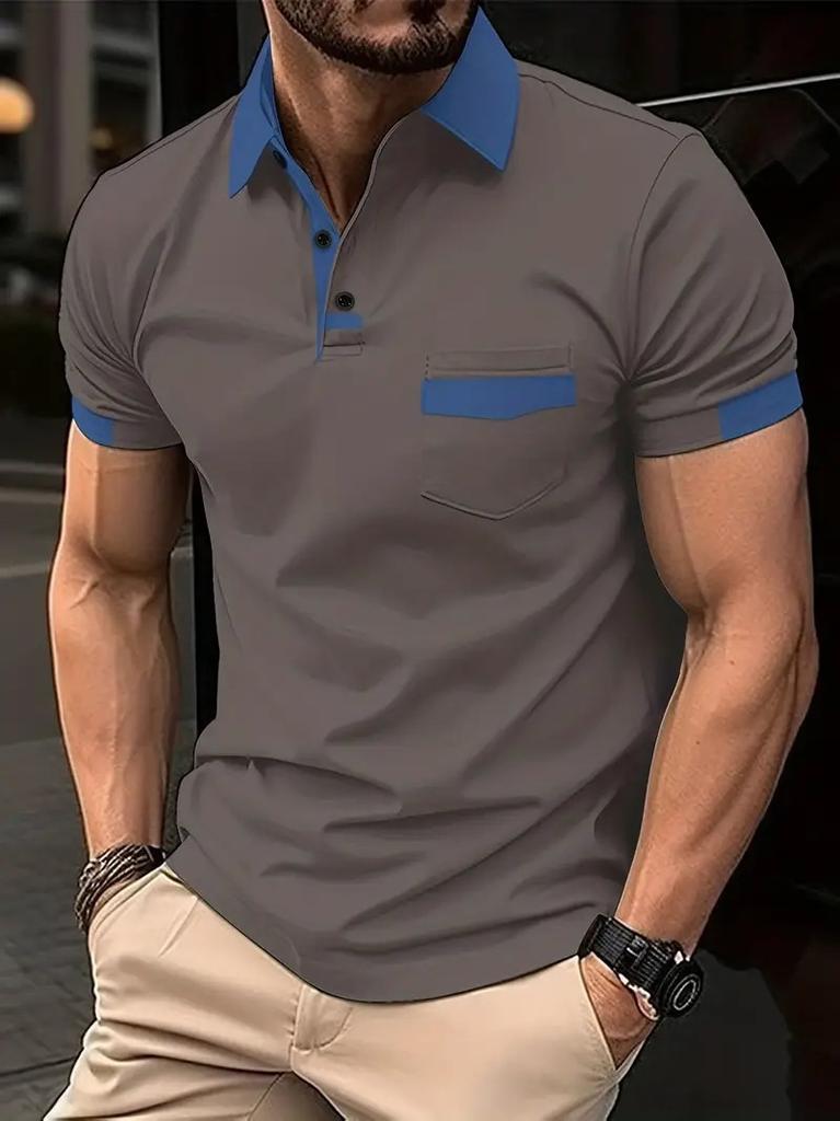 Stylish short-sleeve polo shirt, comfortable and versatile for casual daily wear.