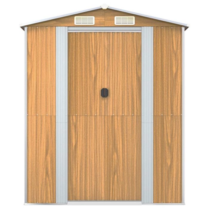 3147480 vidaXL Garden Shed Light Brown 192x938x223 Cm Galvanized Steel