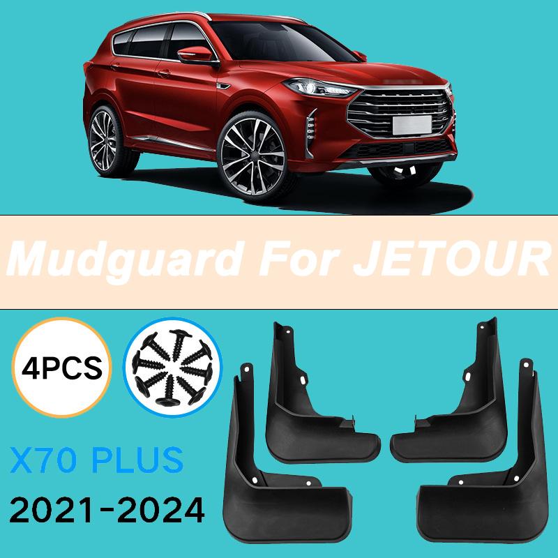 For JETOUR X70 PLUS -2024 Automotive Mudguard Waterproof Prevent Mud Splashing Car Mud Flaps Fender Trim 4pcs Accessories