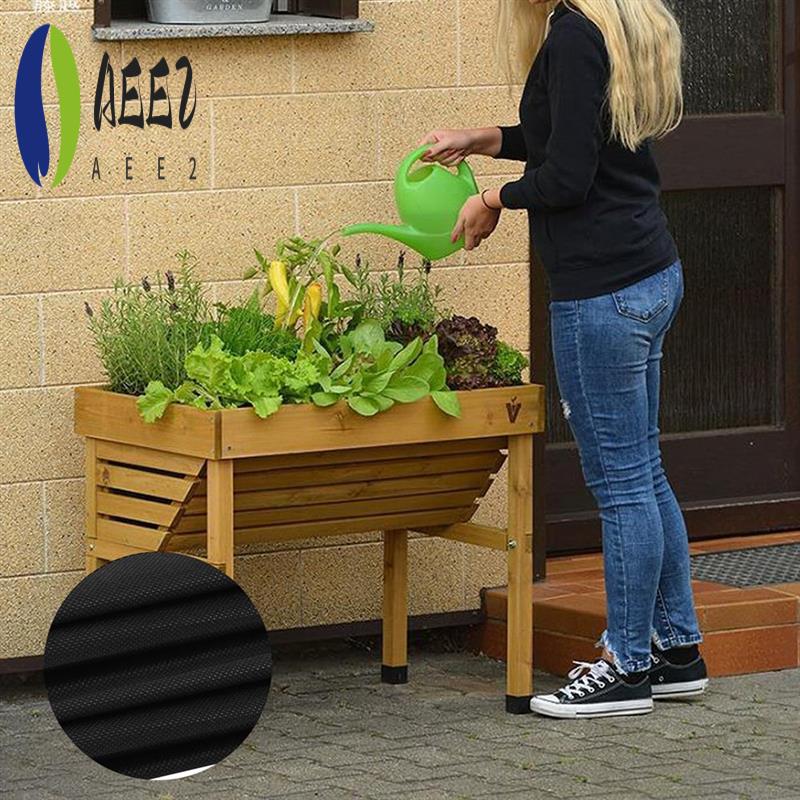 AEE2-Fabric Liner For Large Veg Trough Outdoor Raised Bed Planter Liner Non Woven Black Vegetable Trugs Herb Planter Liner чёрный